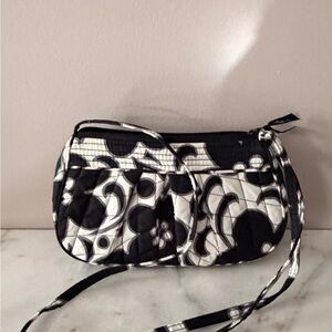 Stylish Black and White Quilted Shoulder Bag
